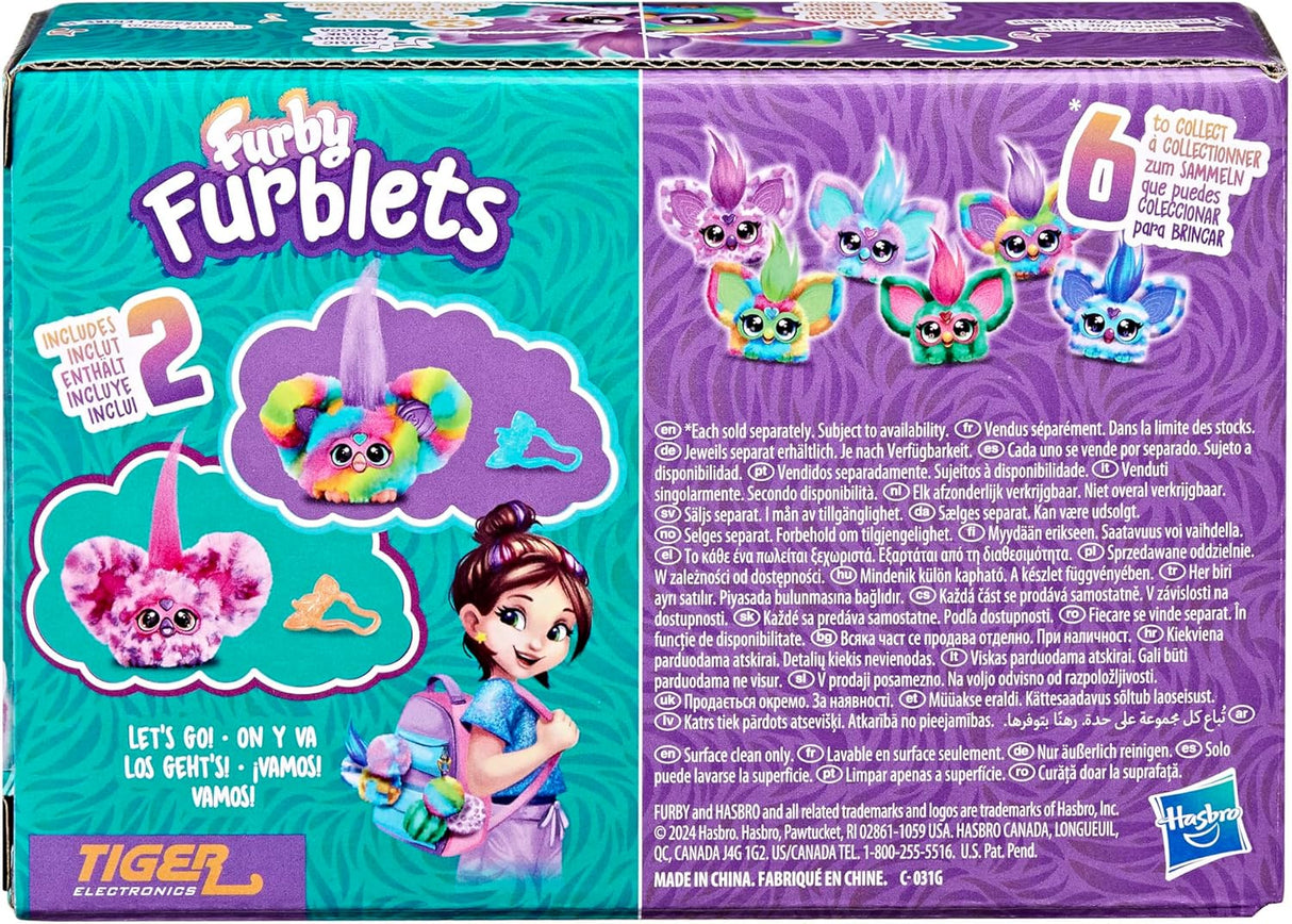 Furby Furblets 2-Pack, Mini Amigos Ray-Vee y Hip-Bop, 45+ Sonidos
