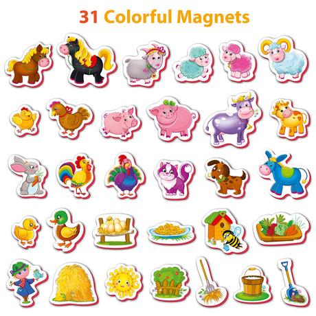 Imanes de nevera para niños pequeños Animales de GRANJA