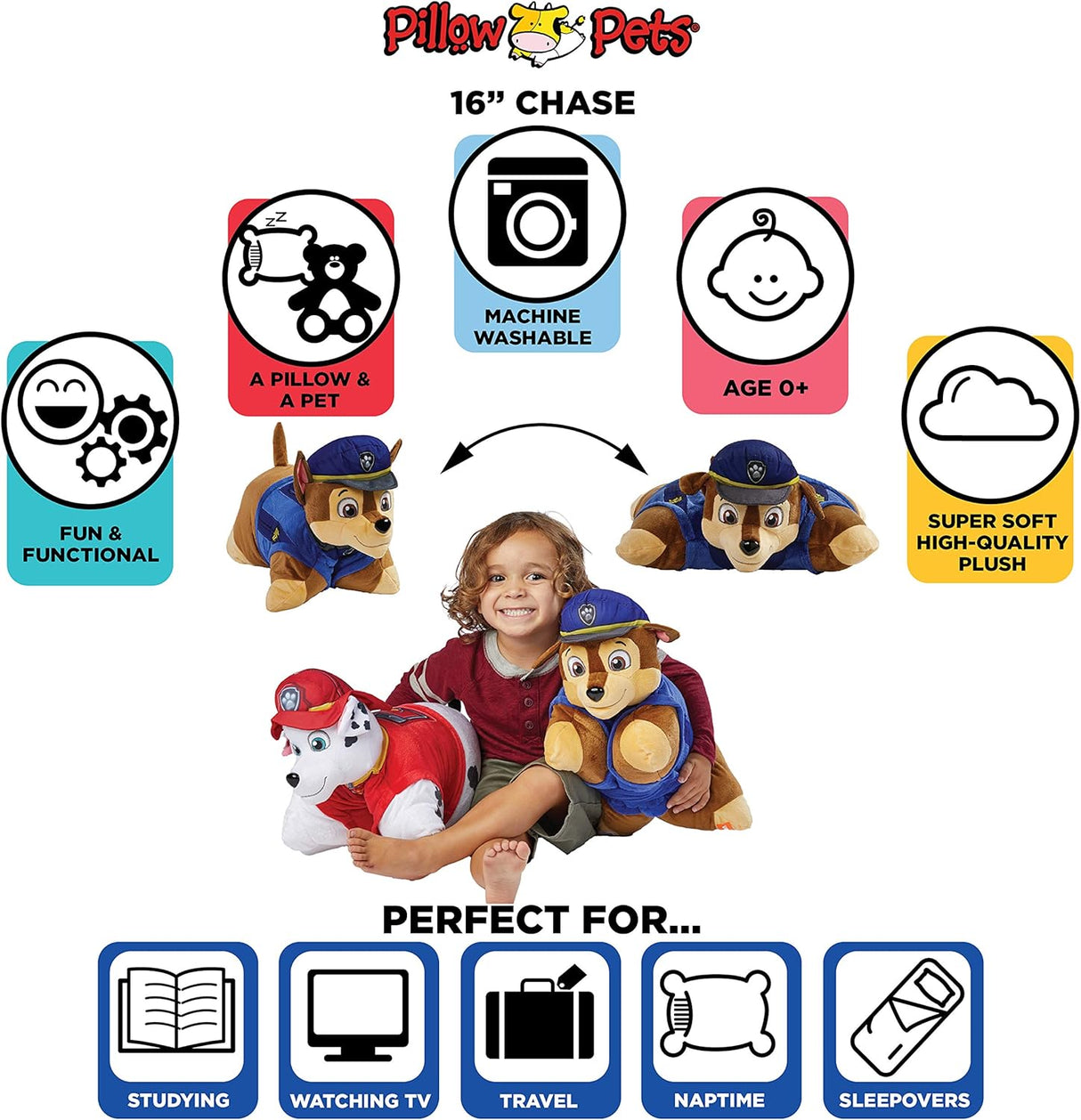 Peluche de Almohada perro Paw Patrol Pets de 16 pulgadas