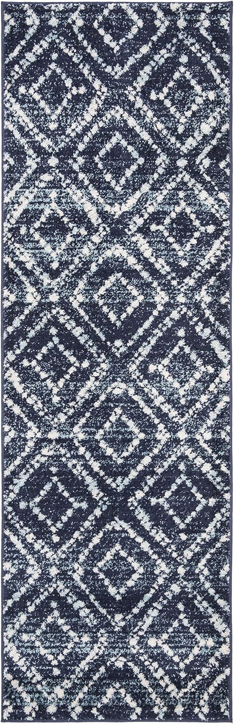 Alfombra Runner Moderna Diseño Diamante, Fácil Cuidado, ADR131N