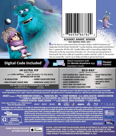 Película MONSTERS, INC. [4K UHD] Blu-Ray