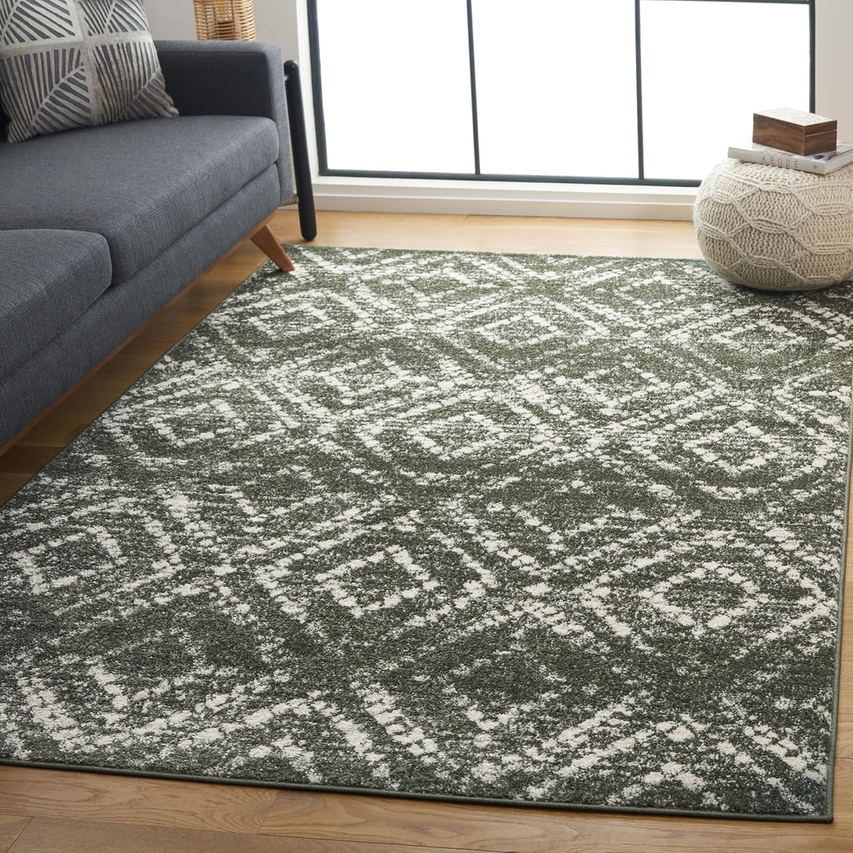Alfombra de área Geométrica, Antidesgarro y de Fácil Cuidado, ADR131E-6