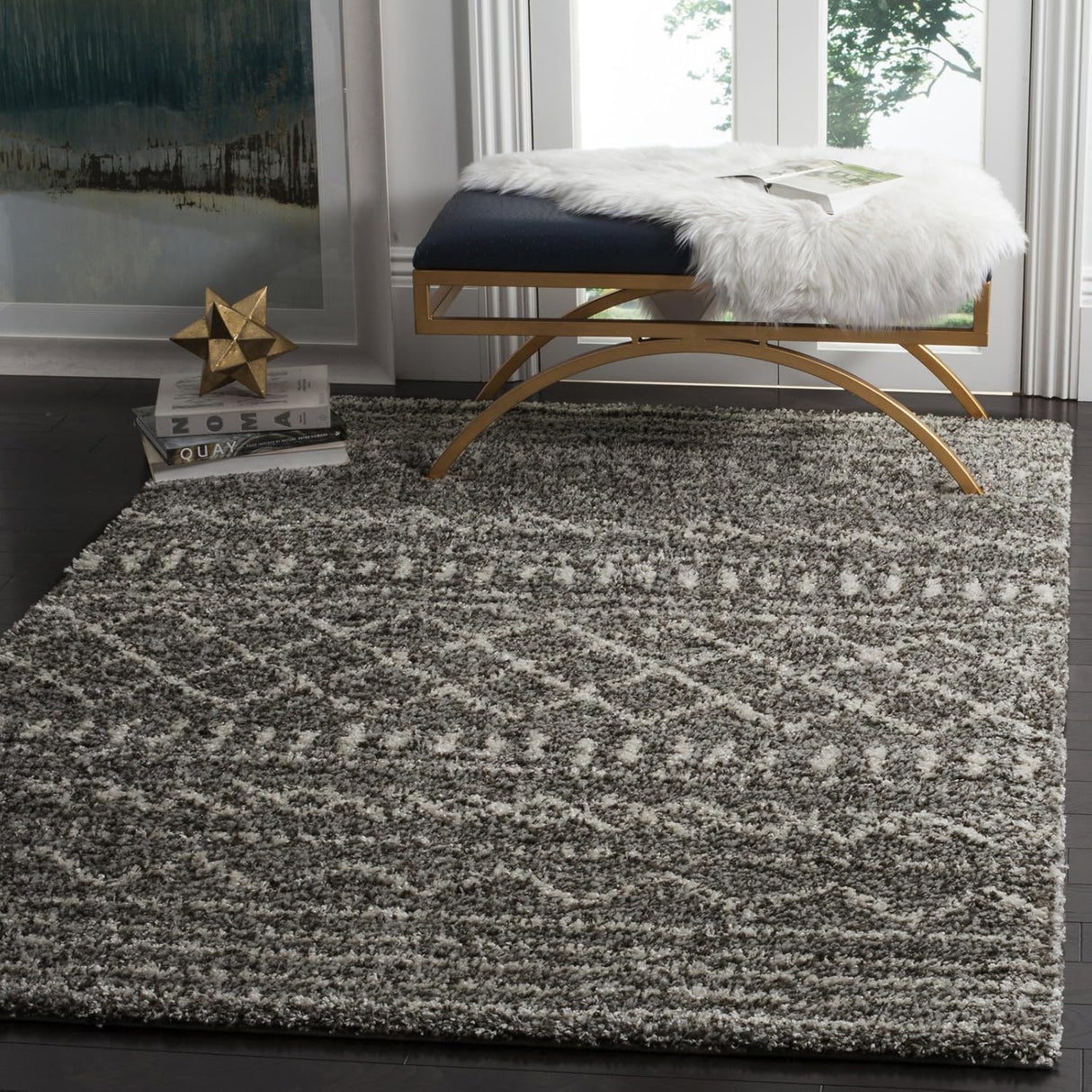 Alfombra Área Cuadrada Púrpura 1.6 Pulgadas Modelo ASG741B