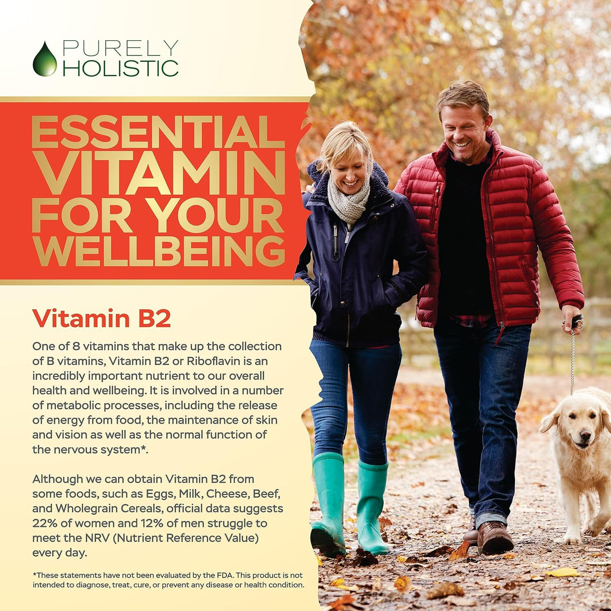 Vitamin B2 Holístico Purely, 400mg, 240 cápsulas veganas