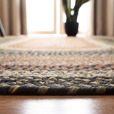 Alfombra ovalada trenzada, reversible, ideal para zonas de alto tráfico, modelo BRD308A.
