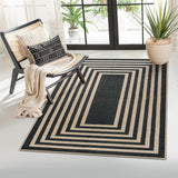 Alfombra moderna geométrica de yute para exterior Lahome