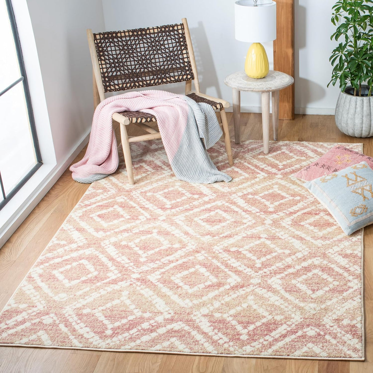 Alfombra de acento moderna, diseño diamante, modelo ADR131Q