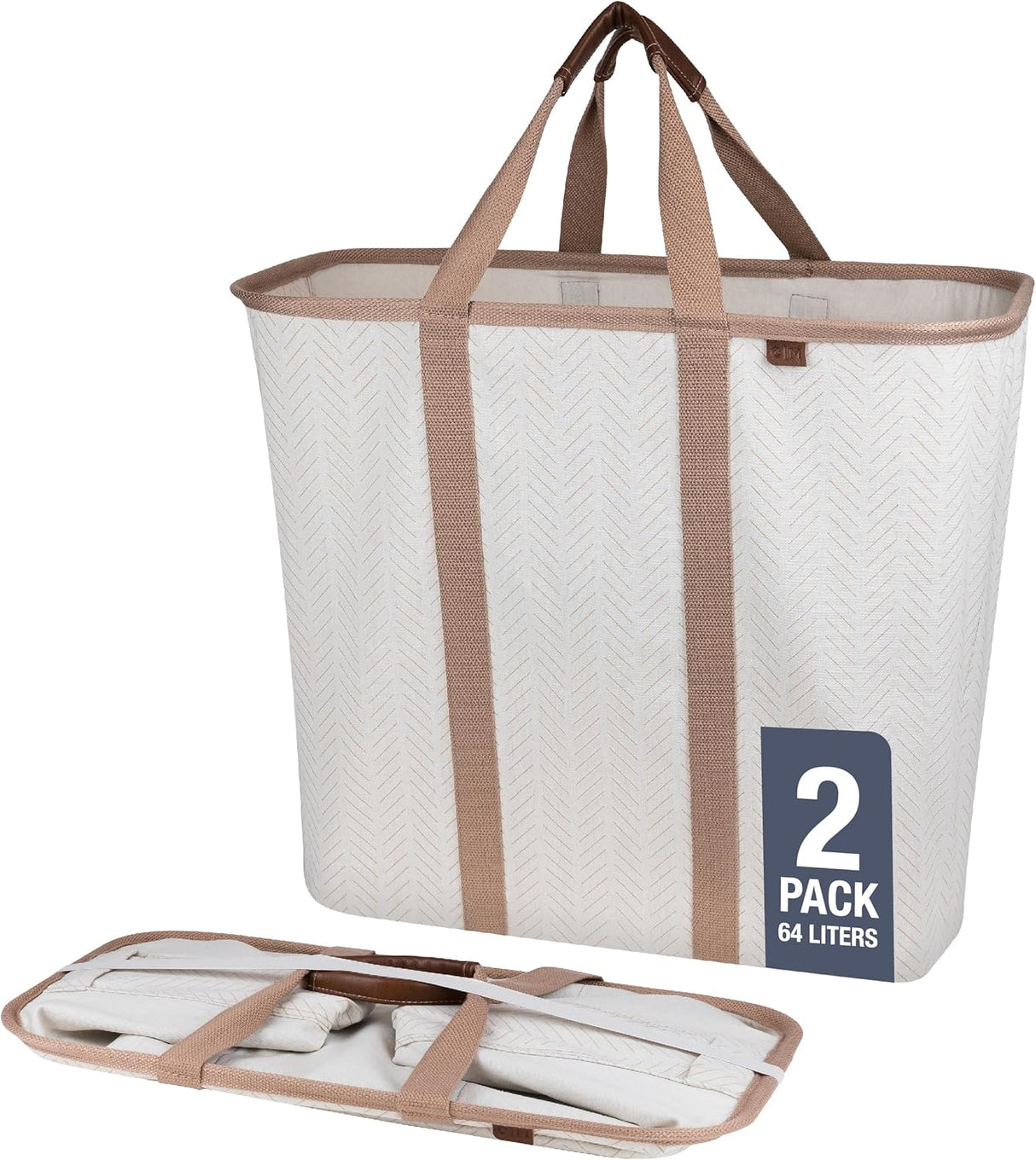Cesta de lavandería CleverMade 64L, colapsable y resistente