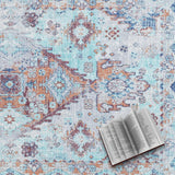 Alfombra Adiva Lavable 6x9, Antideslizante, Vintage, Modelo 6' x 9