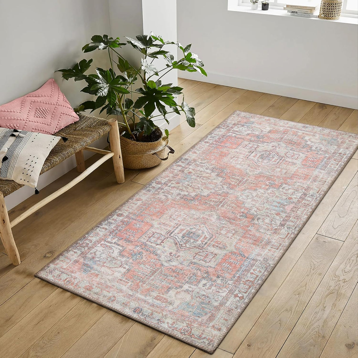 Alfombra Adiva Lavable 2'6x10 Antideslizante Vintage