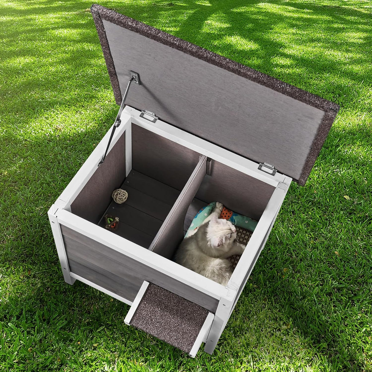 Casa para Gatos VEVOR, Aislada, Puertas de PVC, 24x20x21