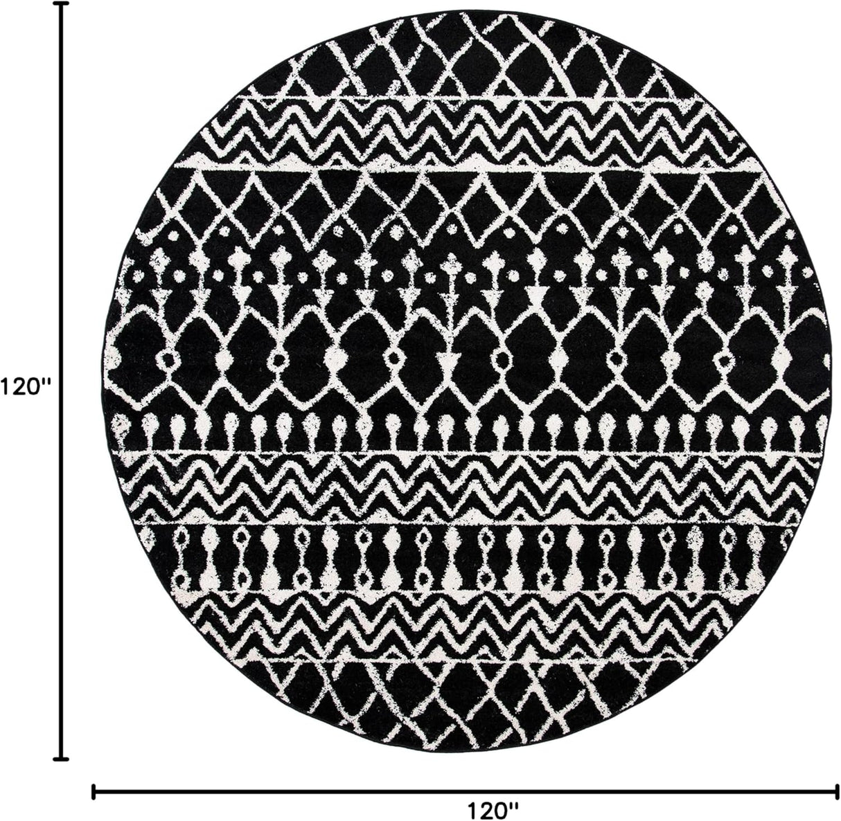 Alfombra Redonda de Diseño Boho Marroquí, Modelo TUL270Z