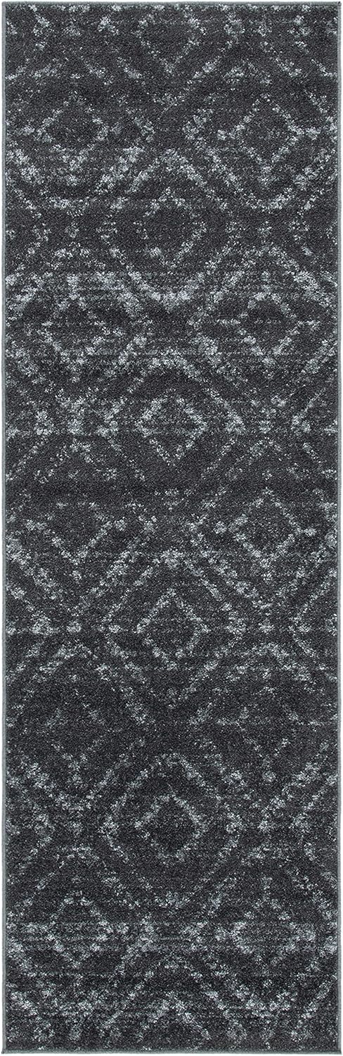 Alfombra Runner Moderna de Diseño Diamante Distressed - ADR131F