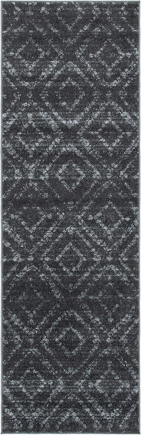 Alfombra Runner Moderna de Diseño Diamante Distressed - ADR131F