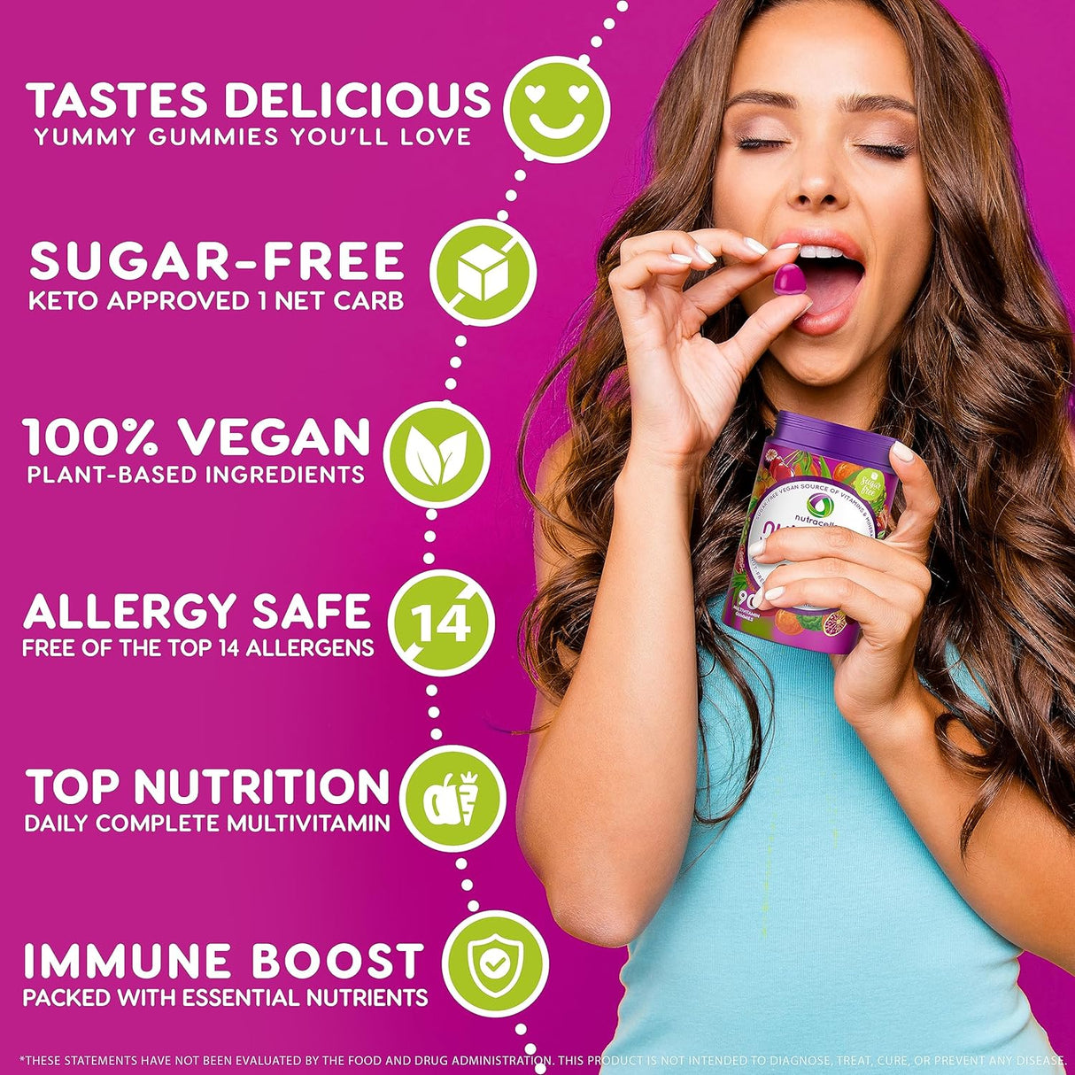 Multivitamínicas veganas cetogénicas diarias con vitamina C