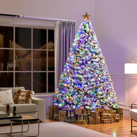 Árbol de Navidad Artificial Yaheetech 9ft con luces LED multicolor