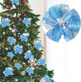 Flores Artificiales Poinsettia, WILLBOND, 36 Piezas, Decoración Navidad