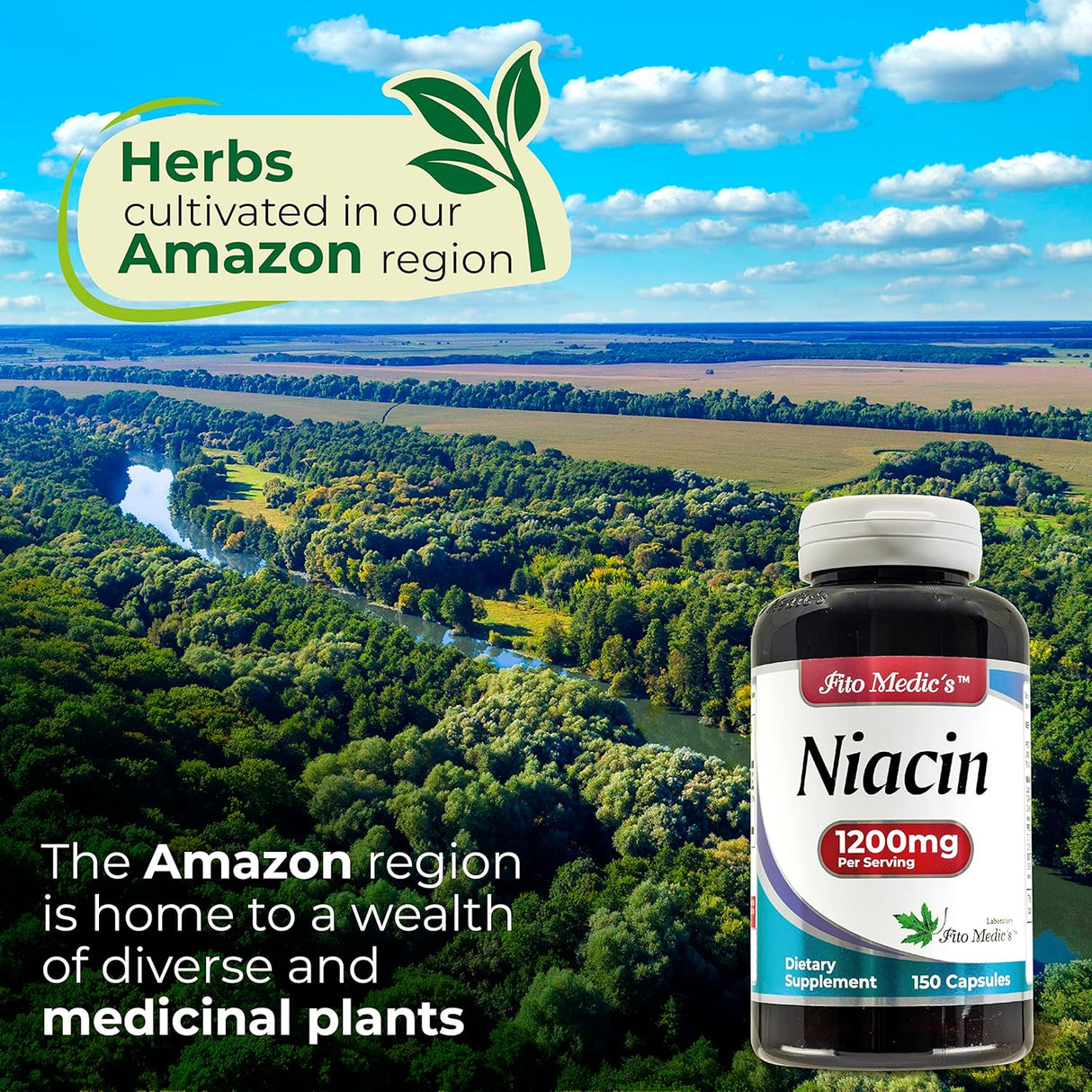 Suplemento Niacina - Vitamina B3 - 1200 mg  150 cáp