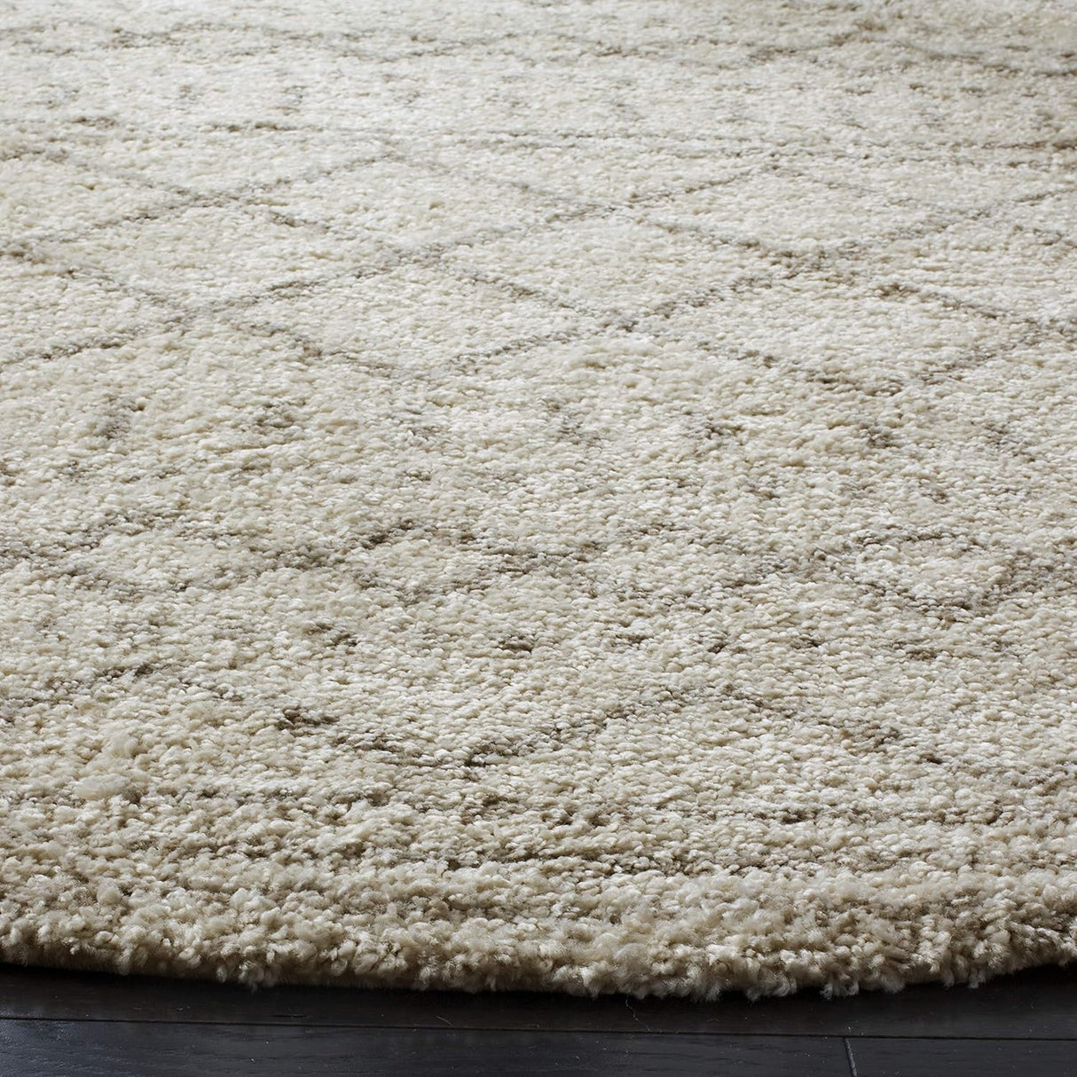 Alfombra Redonda Shag - Diseño Marroquí, 1.6 Grosor, ASG741A
