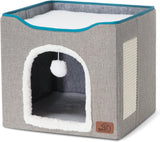 Cueva para Gatos Bedsure, con Bola y Rascador, 16.5x16.5x13