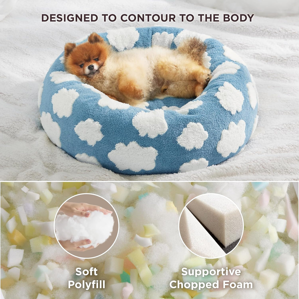 Cama para perros pequeños redondas relajantes Lesure Donut