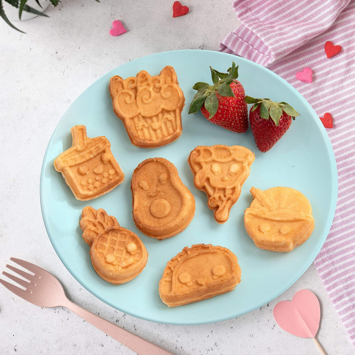 Mini Waffle Maker Fun Food Friends - Diseño Kawaii 7 Estilos
