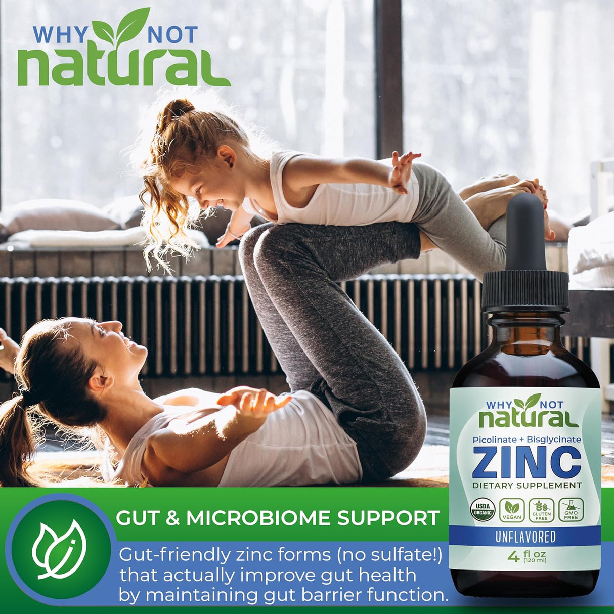 Suplemento líquido de Zinc orgánico con Picolinato y Bisglicinato, Vegano
