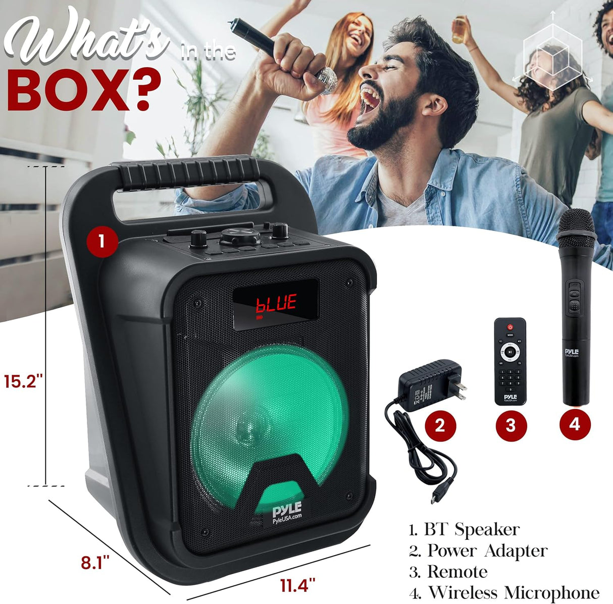 Parlante Portátil Bluetooth PYLE-PRO PPHP87TLB