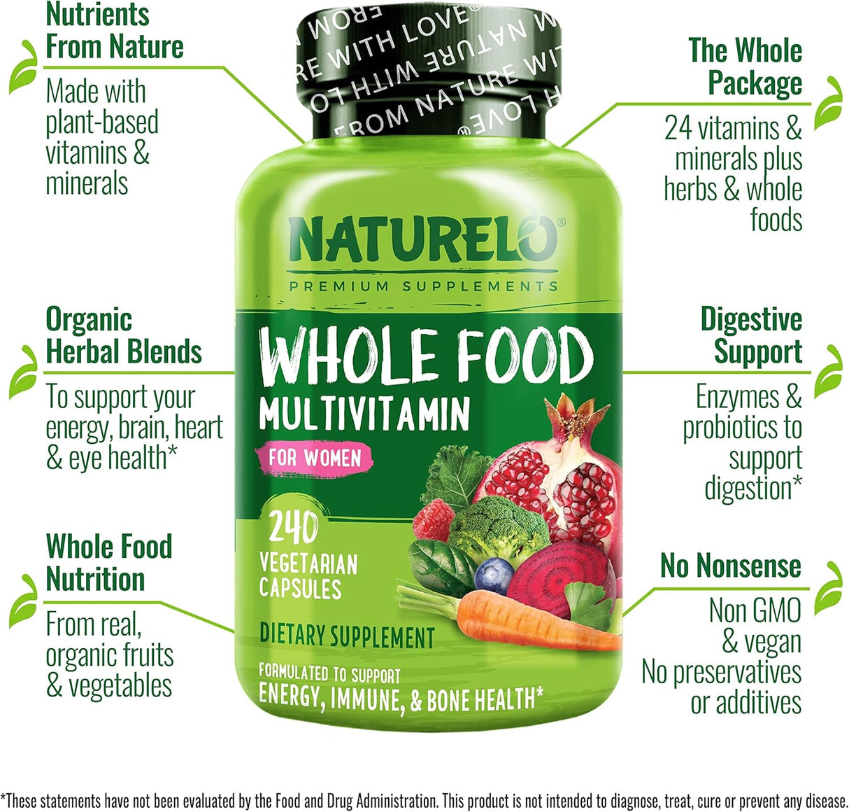 Suplemento Multivitamina  con vitaminas, minerales extractos