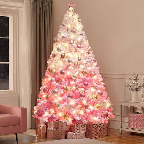 Árbol de Navidad artificial Yaheetech 7.5ft con luces blancas
