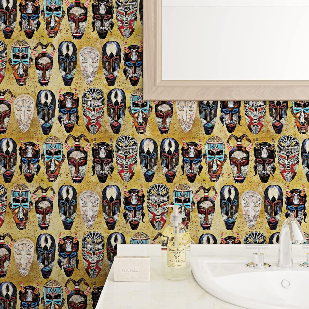 Papel Tapiz Removible Adhesivo 17.5in X 23ft Retro Funky