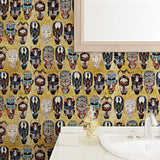 Papel Tapiz Removible Adhesivo 17.5in X 23ft Retro Funky