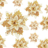 Flores Poinsettia Artificiales 36 Pcs para Decoración Navideña