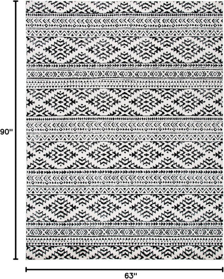 Alfombra de área, diseño tribal marroquí, fácil cuidado, TUL272B