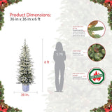 Árbol de Navidad artificial Puleo, Flocked, Pino Ártico, 301-PTO9760-60LW120