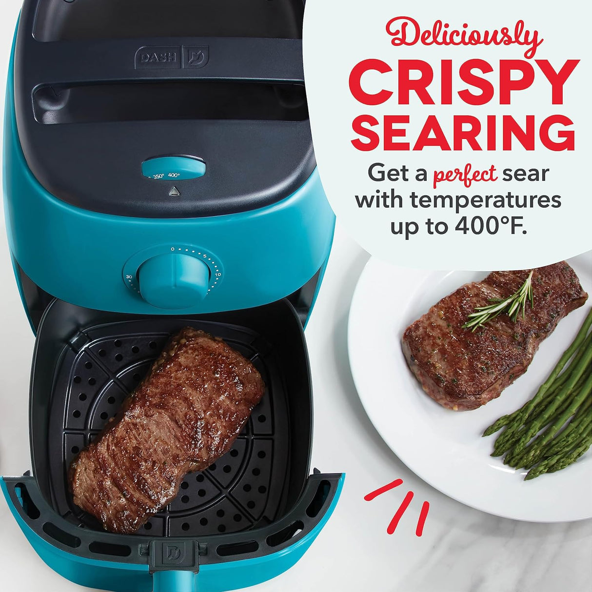Freidora de Aire Tasti-Crisp™ de DASH, 2.6 Qt, 1000W, Compacta