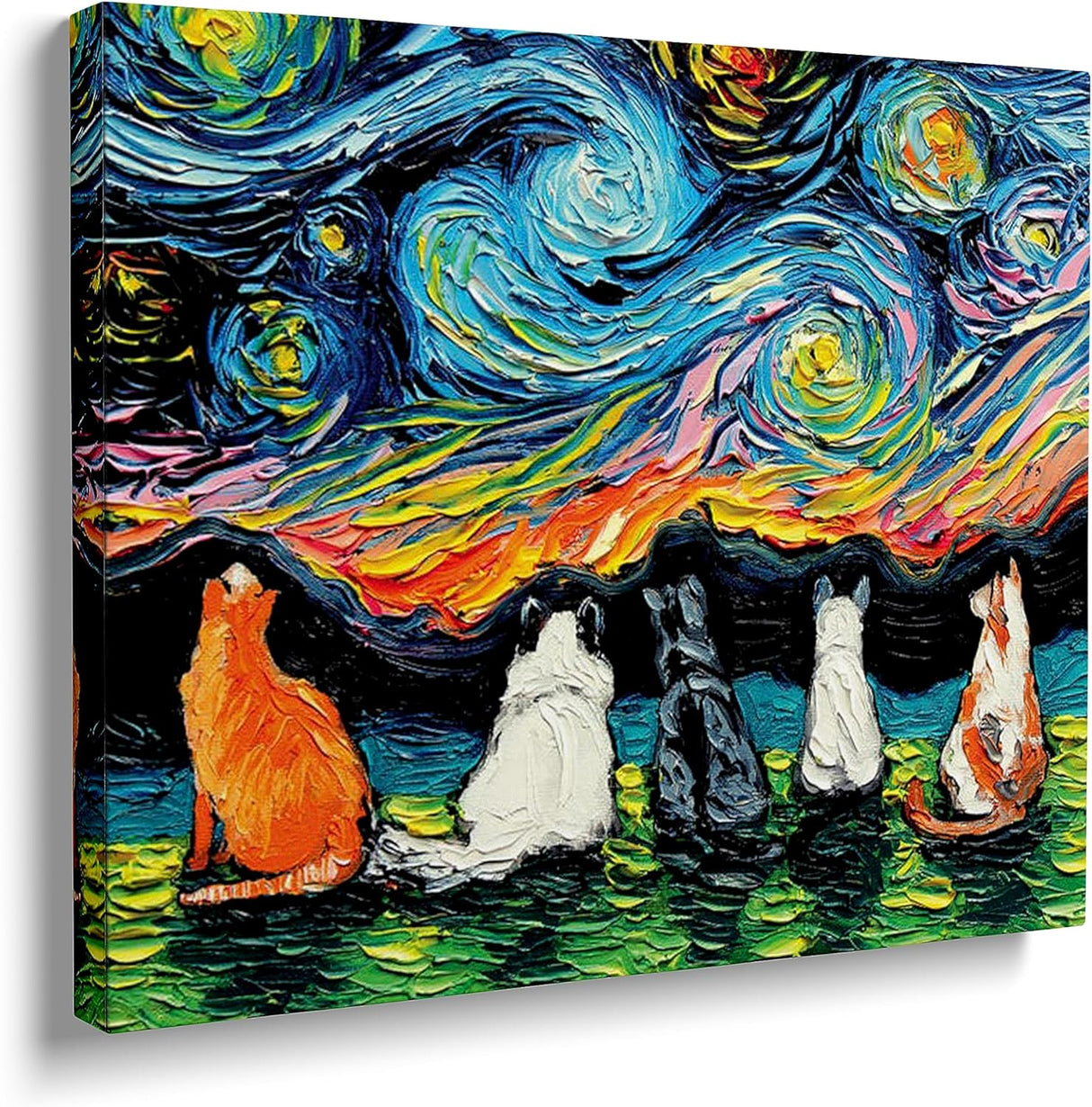 Póster y lienzo de gatos Van Gogh - Decoración de pared