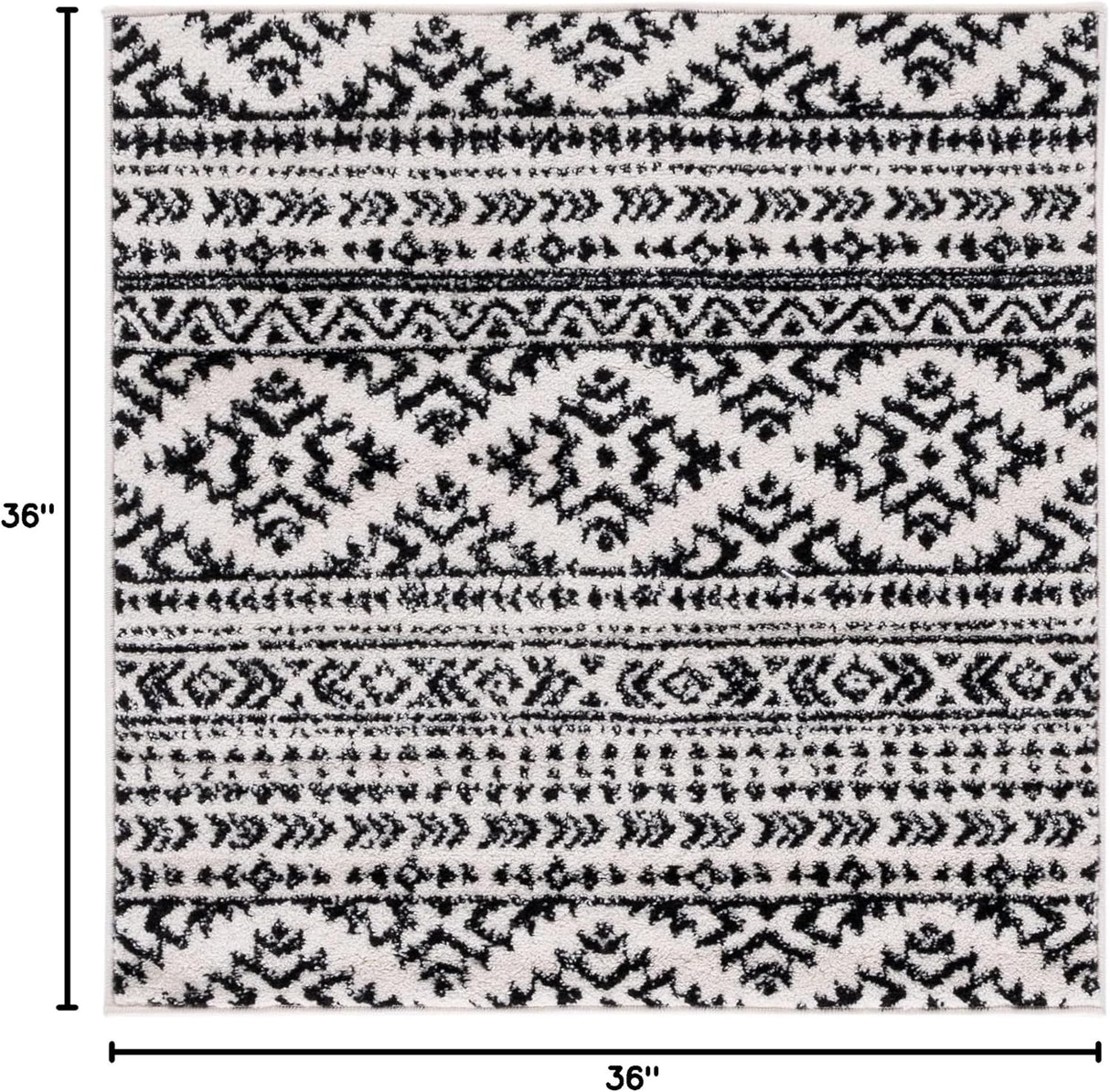 Alfombra Tribal Boho Marroquí 3' Cuadrada Modelo TUL272B