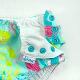 Pañal de natación absorbente reutilizable con broche de volantes para bebés,