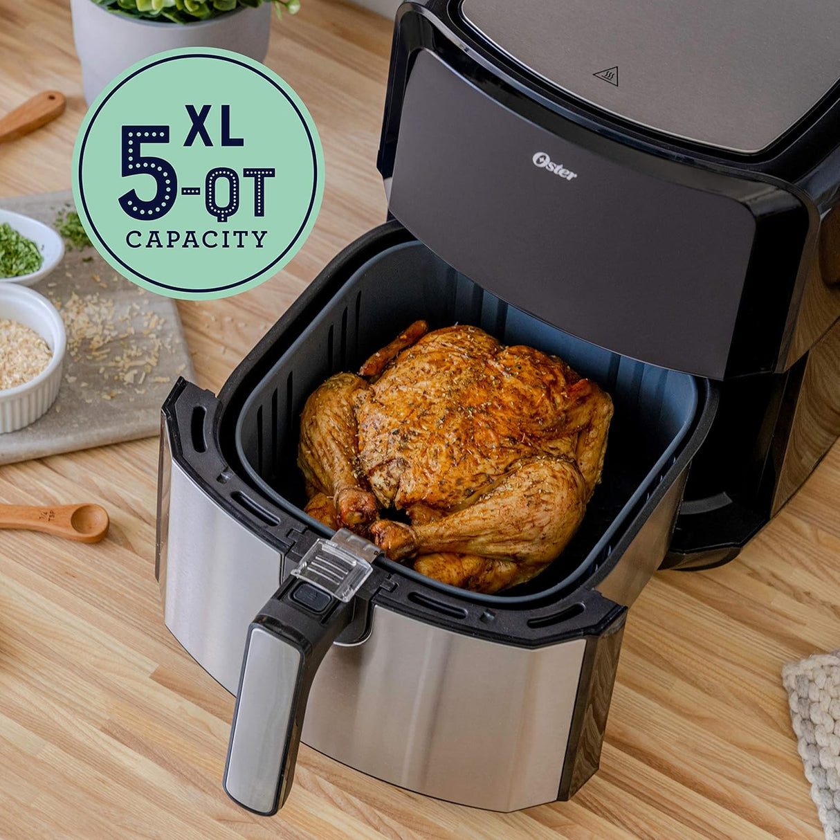 Freidora de aire Oster DiamondForce XL 5QT, 8 funciones, digital