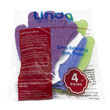Guantes Exfoliantes Linda, Pack de 4, Suaves y Efectivos