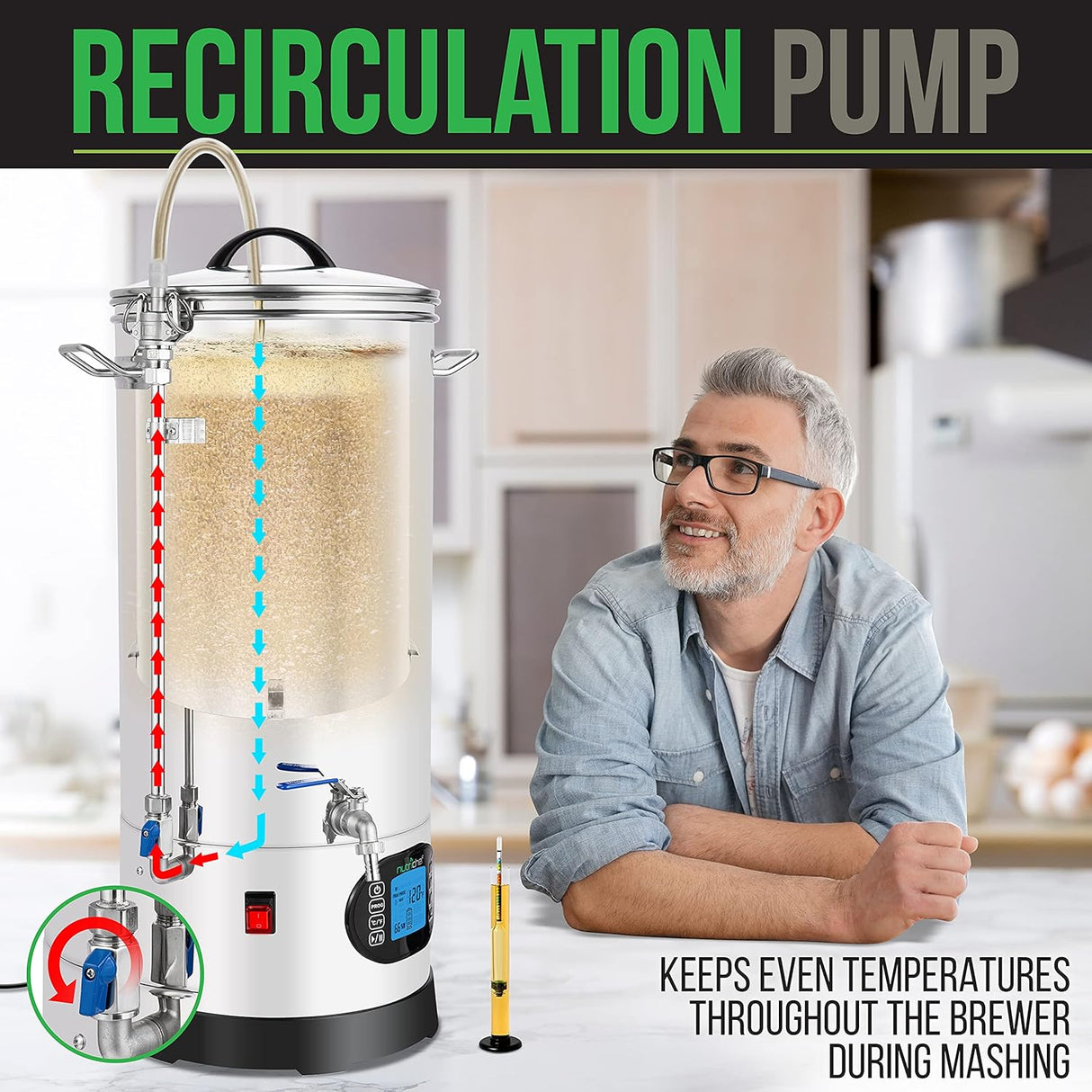 Dispensador de Cerveza de acero NUTRICHEF PKBRKTL200