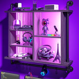 Estanterías flotantes REIBII con LED, 37 H, 110 LBS, S-Hook