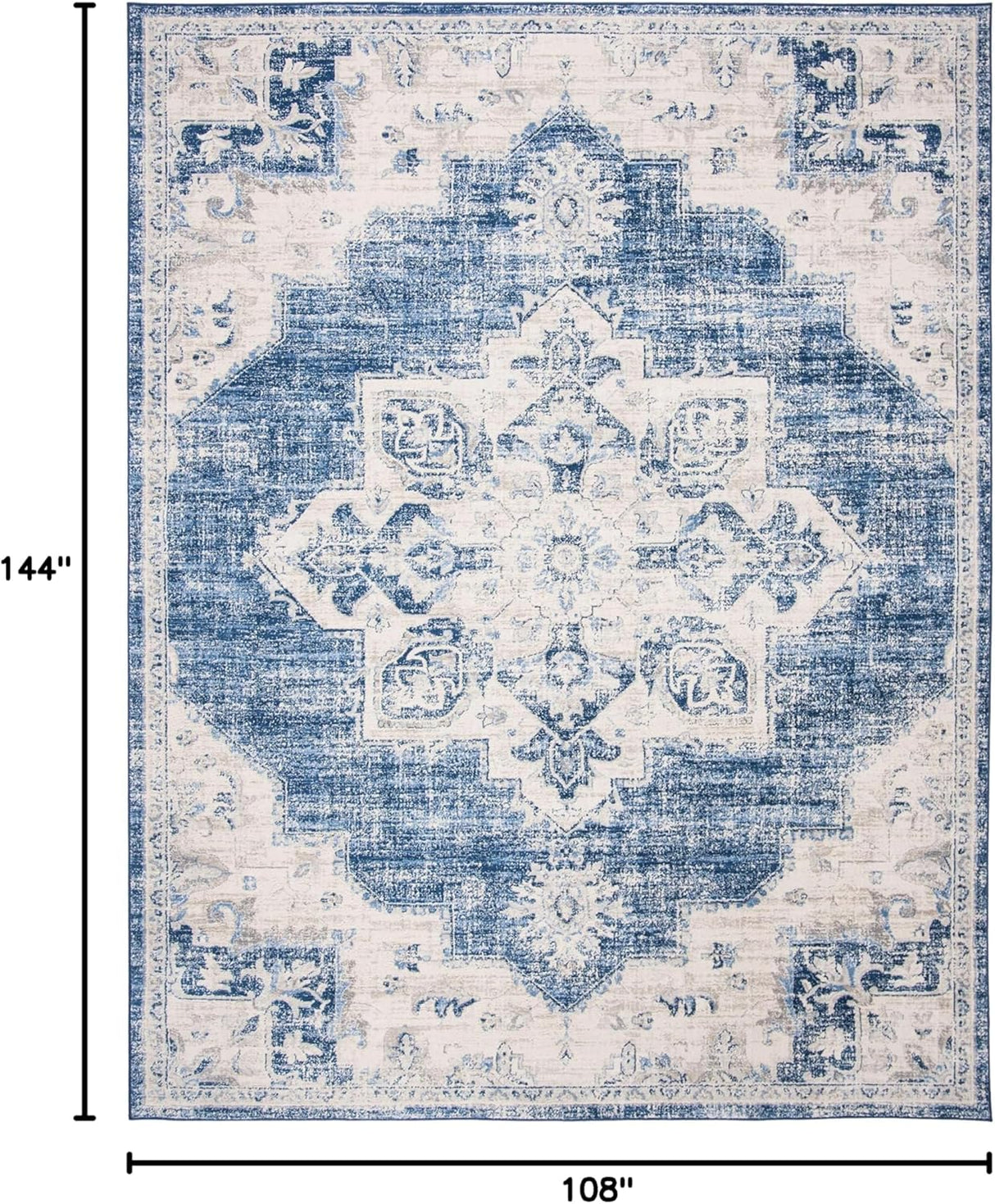 Alfombra de área, diseño medallón, fácil cuidado, modelo BNT865A