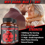 2 paquetes de 60 cápsulas 14000 mg de refuerzo testosterona