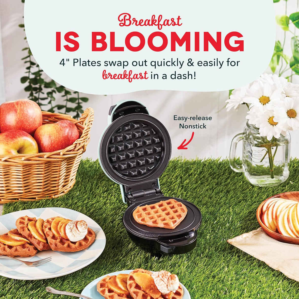 Mini Waffle Maker DASH Multimaker, 4 en 1, Placas Removibles