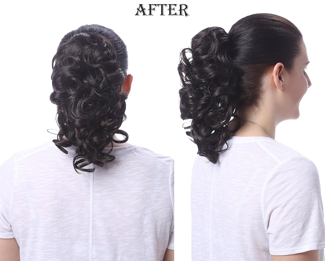 Fibra sintética Natural Textured Curly Ponytail Clip