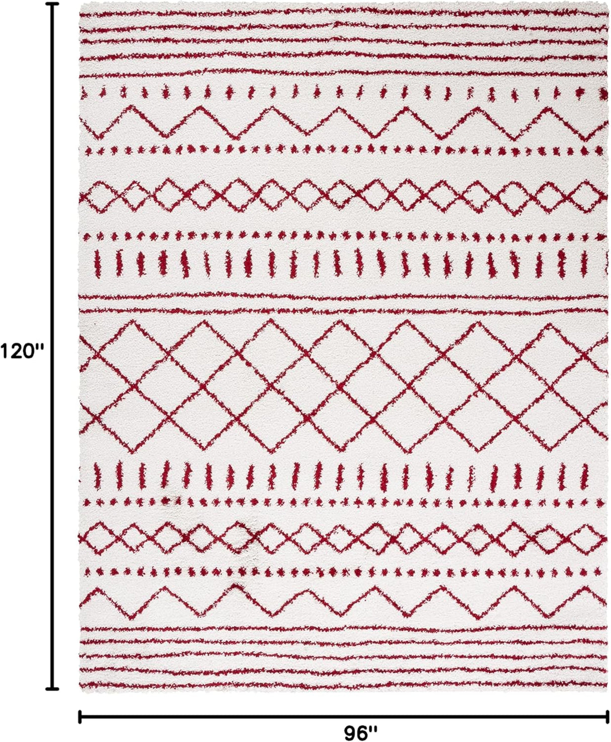 Alfombra Área Shag - Diseño Marroquí, 1.6 Grosor, ASG741P