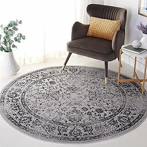 Alfombra Circular Oriental Distressed 6' - Fácil Cuidado ADR109B
