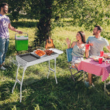 Parrilla de Acero Inoxidable, Grill Plegable y Portátil 39.3